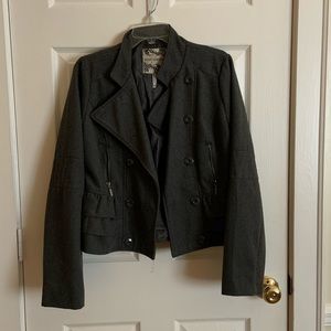 Gray short Pea Coat Jacket